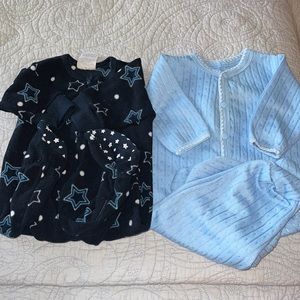 0-3 months two Footie one piece.